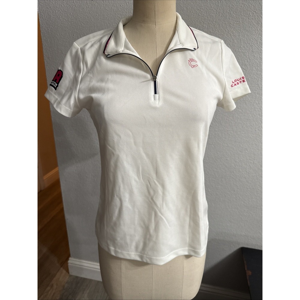Louis Castel Women 90 Size XS Polo Shirt ‎ Dachshund Logo Embroidered GOLF 38
